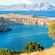 Rocky cliffs at Saint Paul’s Bay in Rhodes, Greece